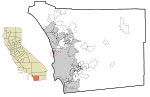 San Diego County California Incorporated and Unincorporated areas Del Mar Highlighted